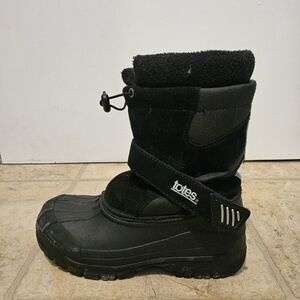 Totes Kids Kohl's, Black Waterproof Shell, Boy's, Leather/Textile Winter Boots